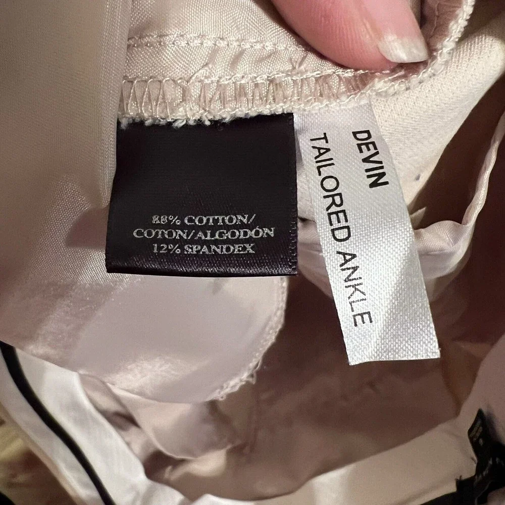 Ann Taylor Devin Beige Tan Work Pants Trousers Flat Front Pockets Size 6 Career - Picture 9 of 13